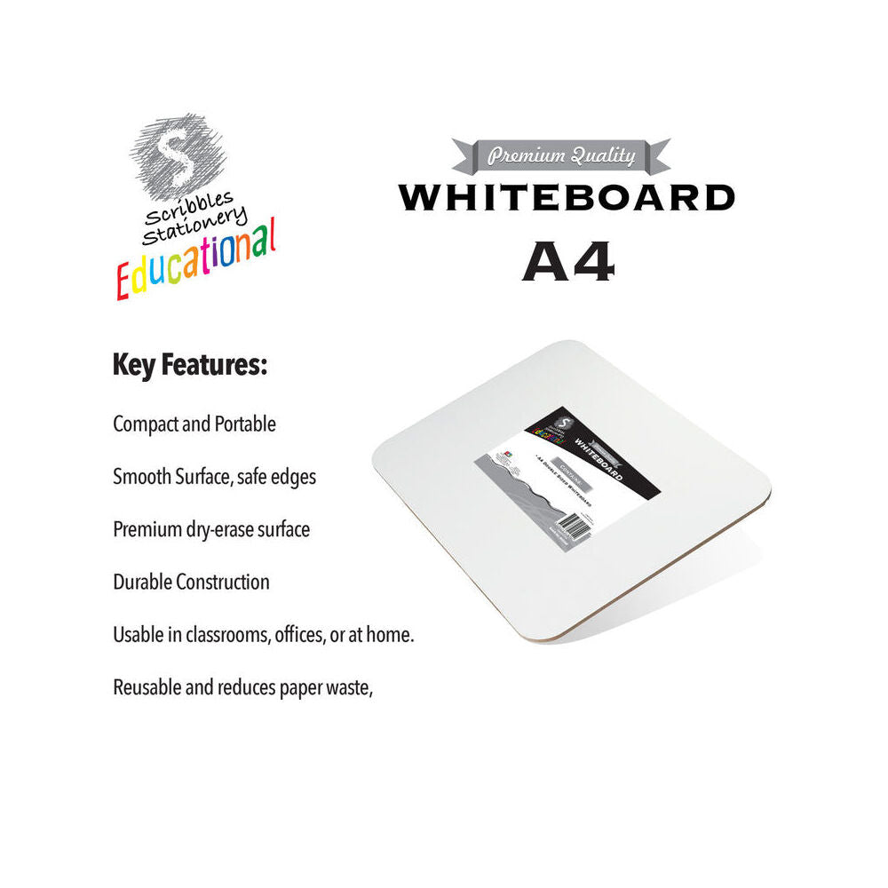 Scribbles Stationery A4 5y+ Dual Sided Wood Whiteboard/Chalkboard Office/School — image 2