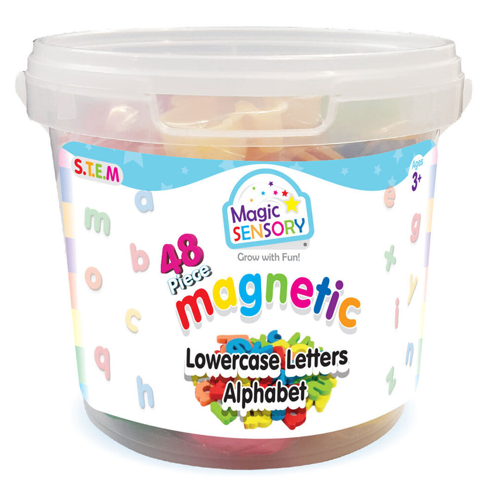 Magic Sensory Magnetic Lowercase Letters 3cm Colourful Learning Toy 3y+ (48 Pieces)