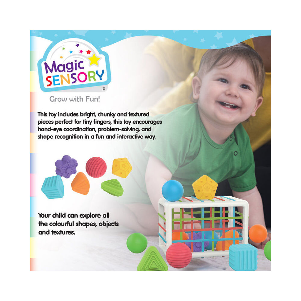 Magic Sensory Shape Sorter Toy Bin Soft Balls Elastic Bands Kids 18m+ (10 Pieces) — image 4