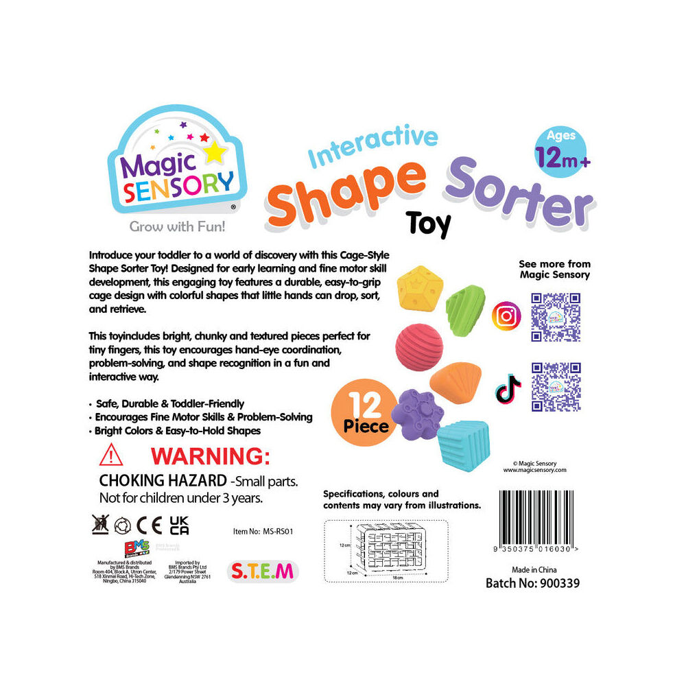 Magic Sensory Shape Sorter Toy Bin Soft Balls Elastic Bands Kids 18m+ (10 Pieces) — image 7