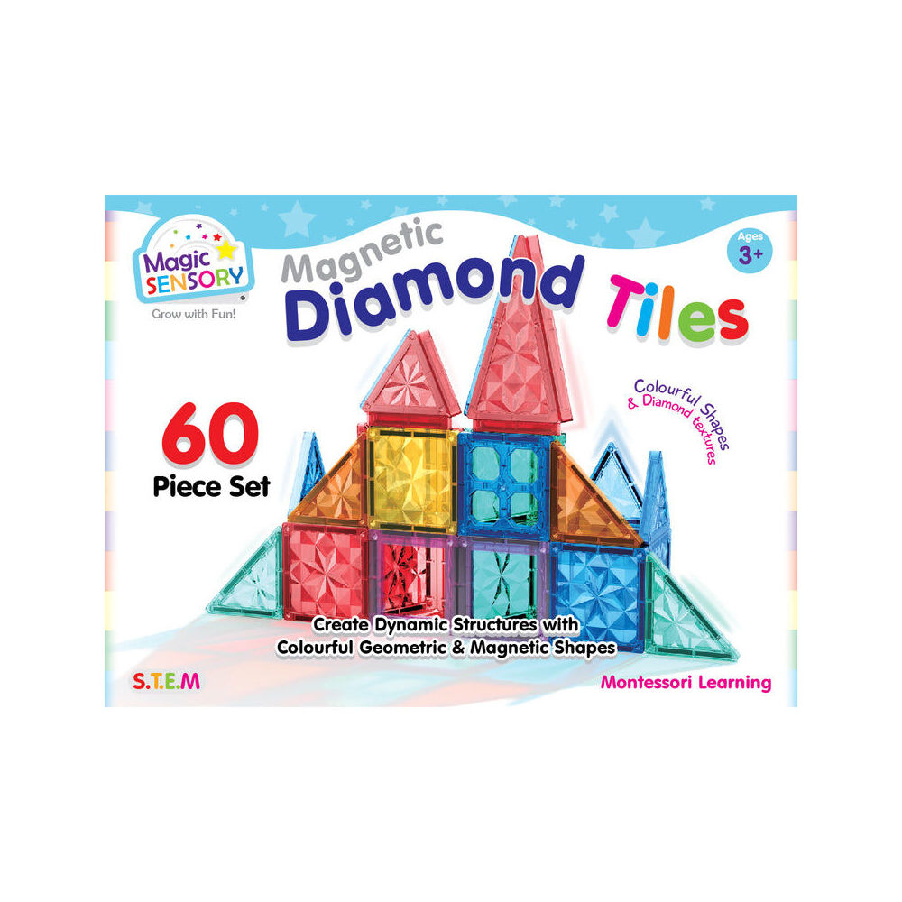 Magic Sensory Magnetic Diamond Tiles Textured Colourful STEM Set 3y+ (60 Pieces) — image 7