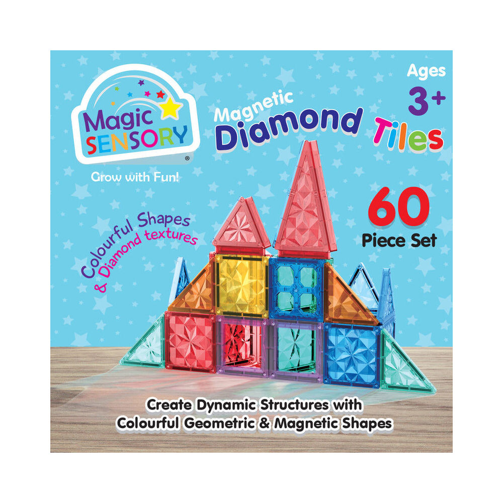 Magic Sensory Magnetic Diamond Tiles Textured Colourful STEM Set 3y+ (60 Pieces) — image 9