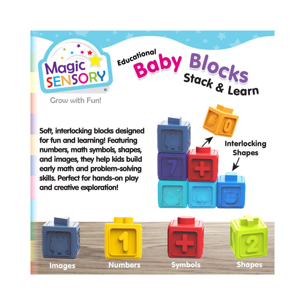 Magic Sensory Montessori Learning Numbered Colourful Baby Blocks 12m+ (12 Pieces) — image 3