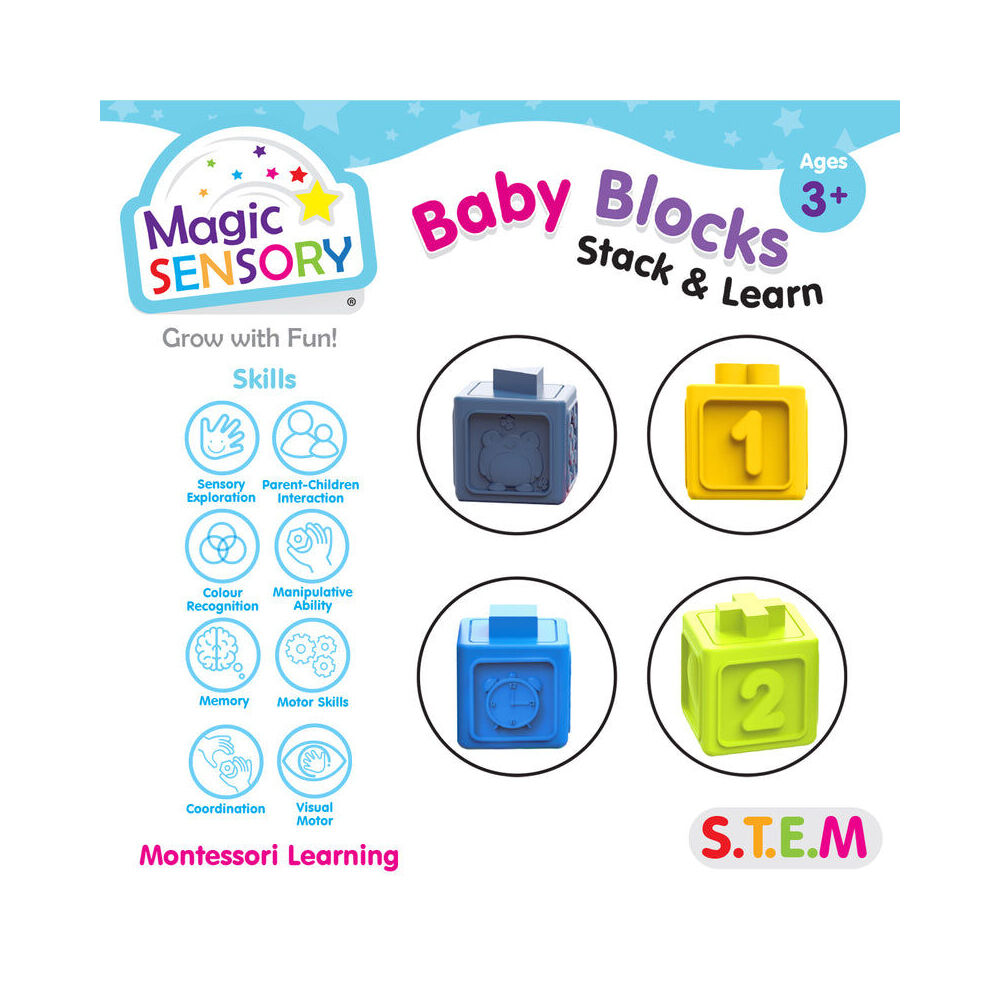 Magic Sensory Montessori Learning Numbered Colourful Baby Blocks 12m+ (12 Pieces) — image 4