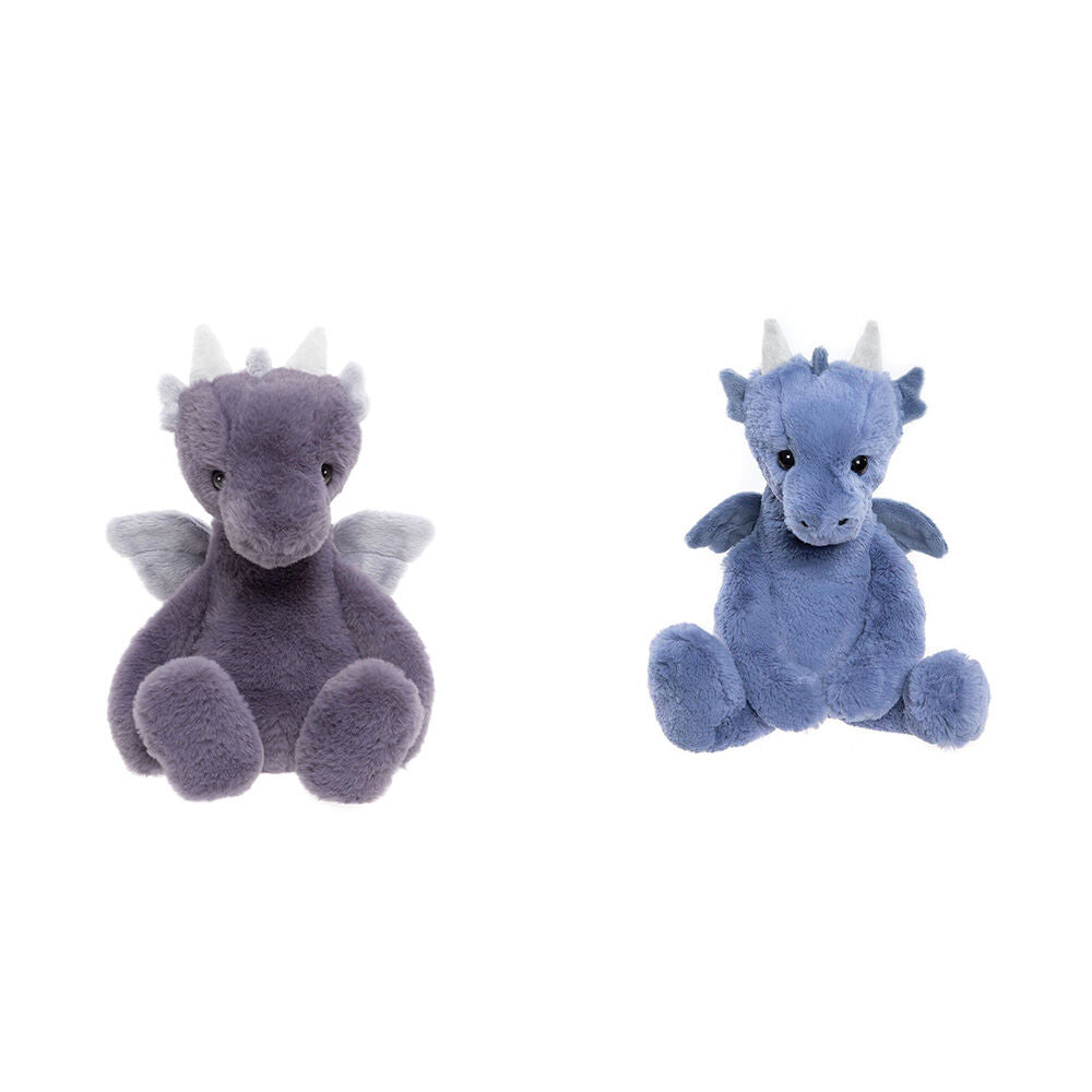 Charlie Bears Draco Dragon Soft Lavender & Denim Soft Plush Toy 0y+ (2 Pieces)