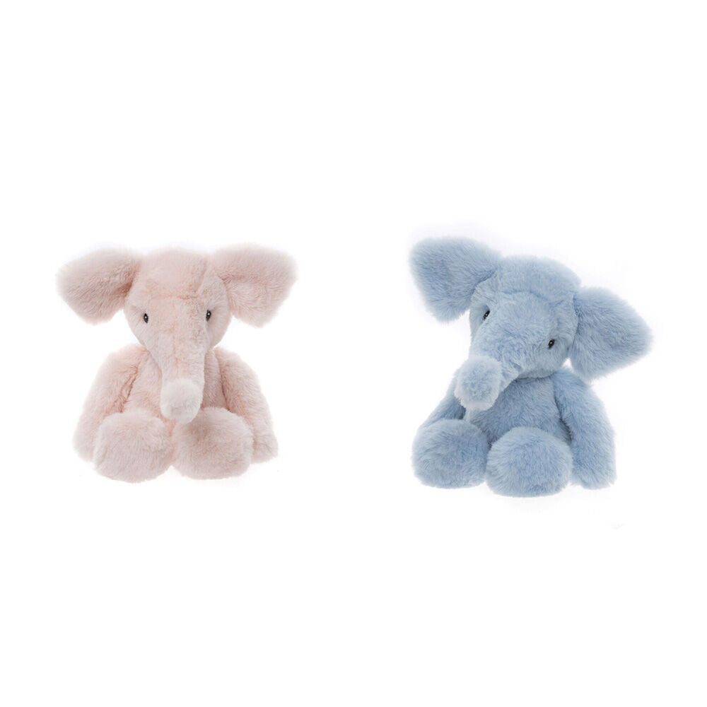 Charlie Bears Effie Elephant Bubblegum Pink & Powder Blue 20cm Plush Toy 0y+ (2 Pieces)