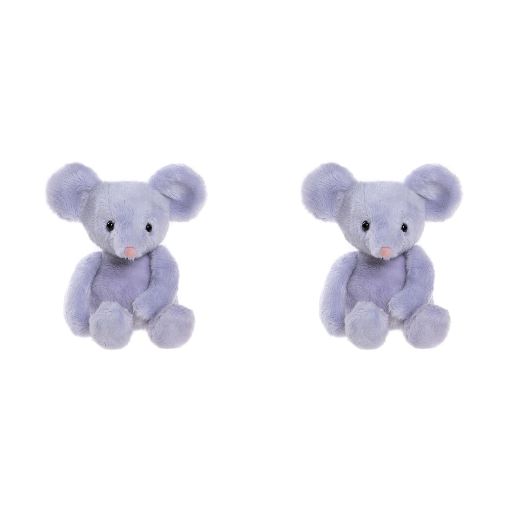 Charlie Bears Bear & Me Baby/Infant Pip Mouse 17x6cm Soft Toy Purple 0m+ (2 Pack)
