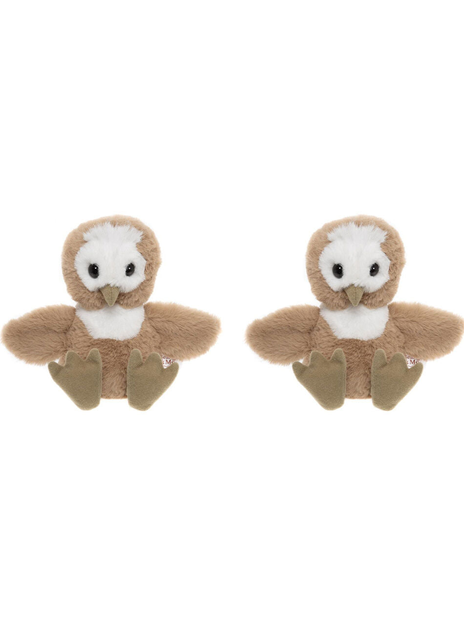 Charlie Bears Hoot the Owl Small Childrens Plush Toy 0Y+ Brown (2 Pack)