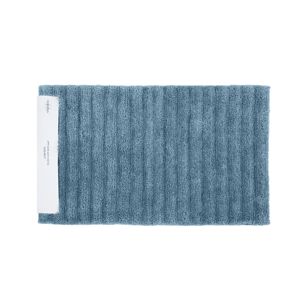 Algodon Polyester Lawson Plush Bath Soft Non-Slip Floor Mat Denim 50x80cm