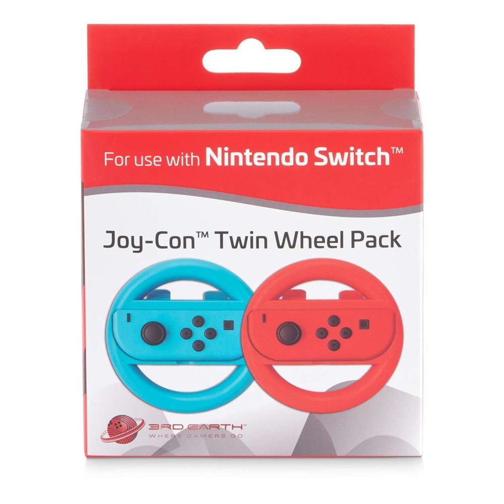 3RD Earth Red & Blue Twin Wheel Joy-Con Skin/Cover Pack For Nintendo Switch