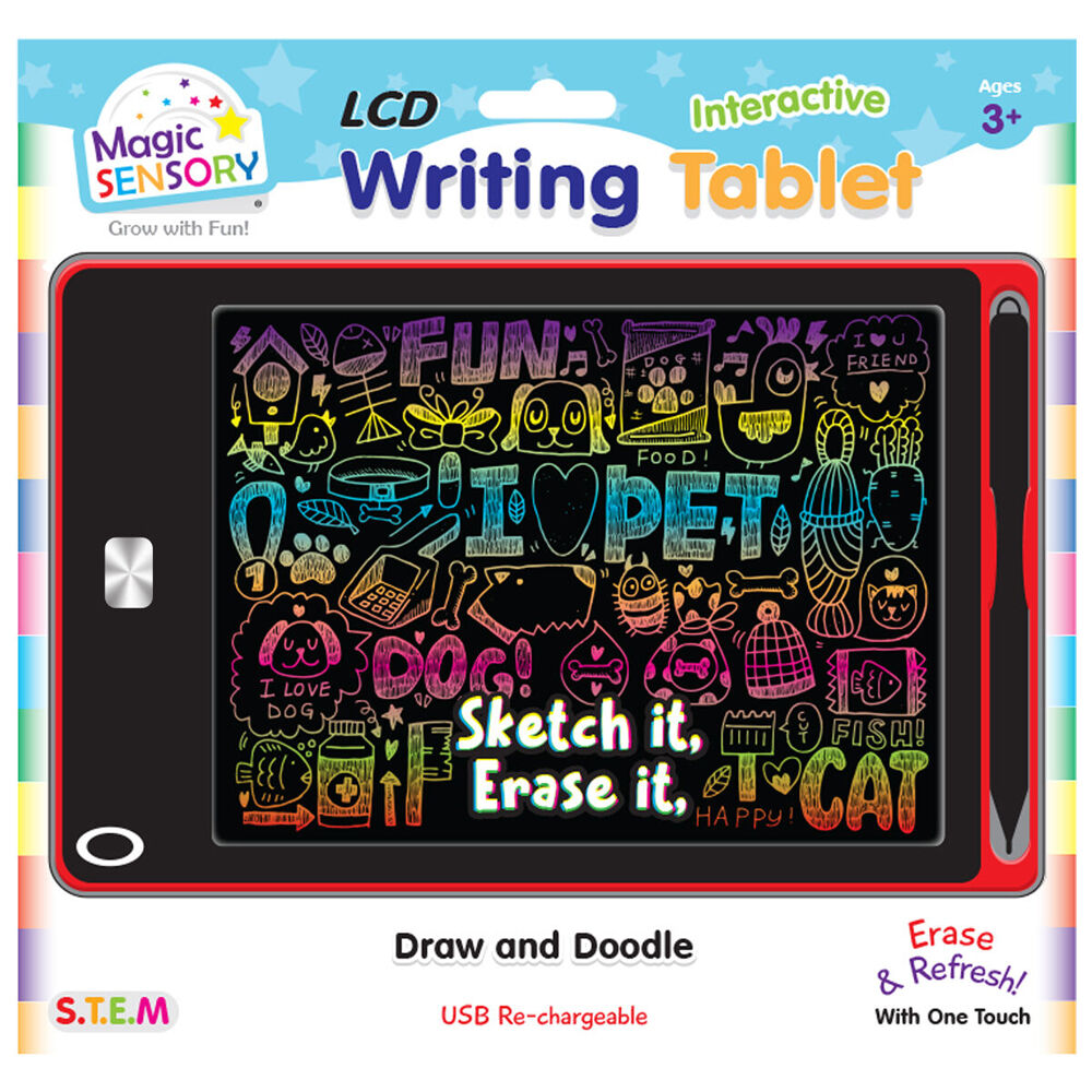 Magic Sensory 8.5" Interactive LCD Writing Tablet Red Pet & Yellow Doodle 3y+ — image 2