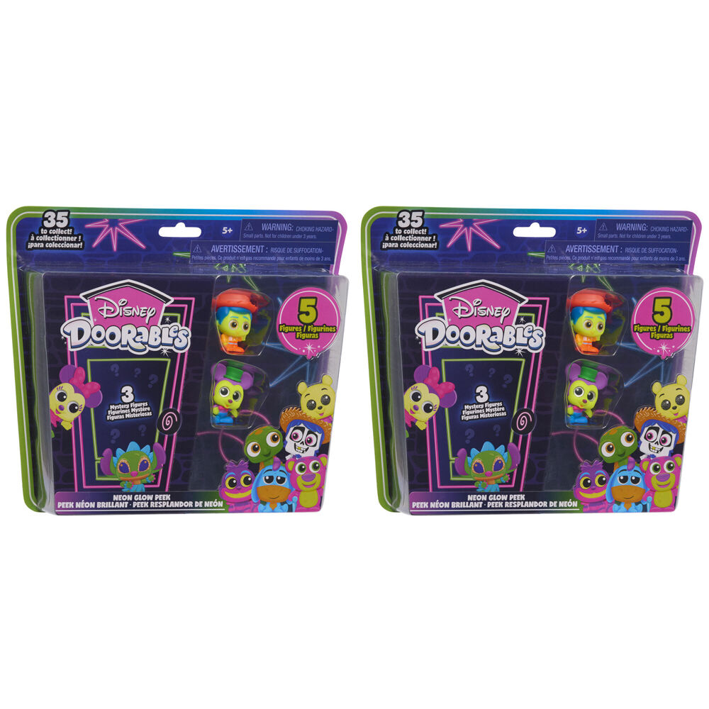 Disney Doorables Neon Glow Peek Kids/Children Interactive Toy Assorted 5+ (10 Pieces)