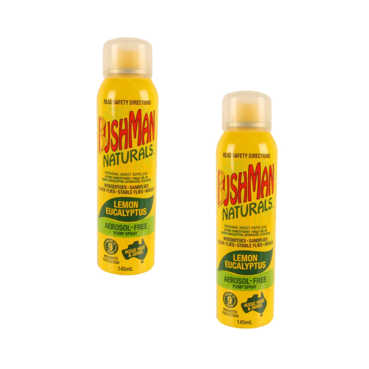 Bushman Naturals Insect Repellent Camping Outdoors Accesories 145Ml (2 Pack)