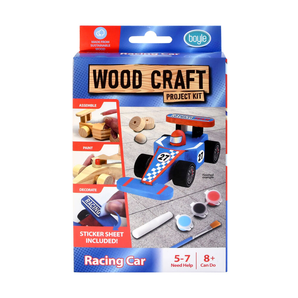 Boyle Wood Craft Project Kit Racing Car Kids/Children DIY Build Activity 8y+