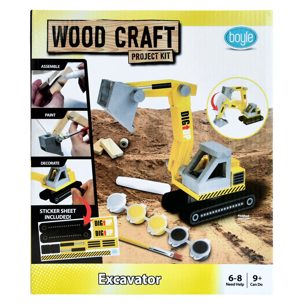 Boyle Wood Craft Project Kit Excavator Kids/Children DIY Build Activity 9y+ (2 Pack) — image 2