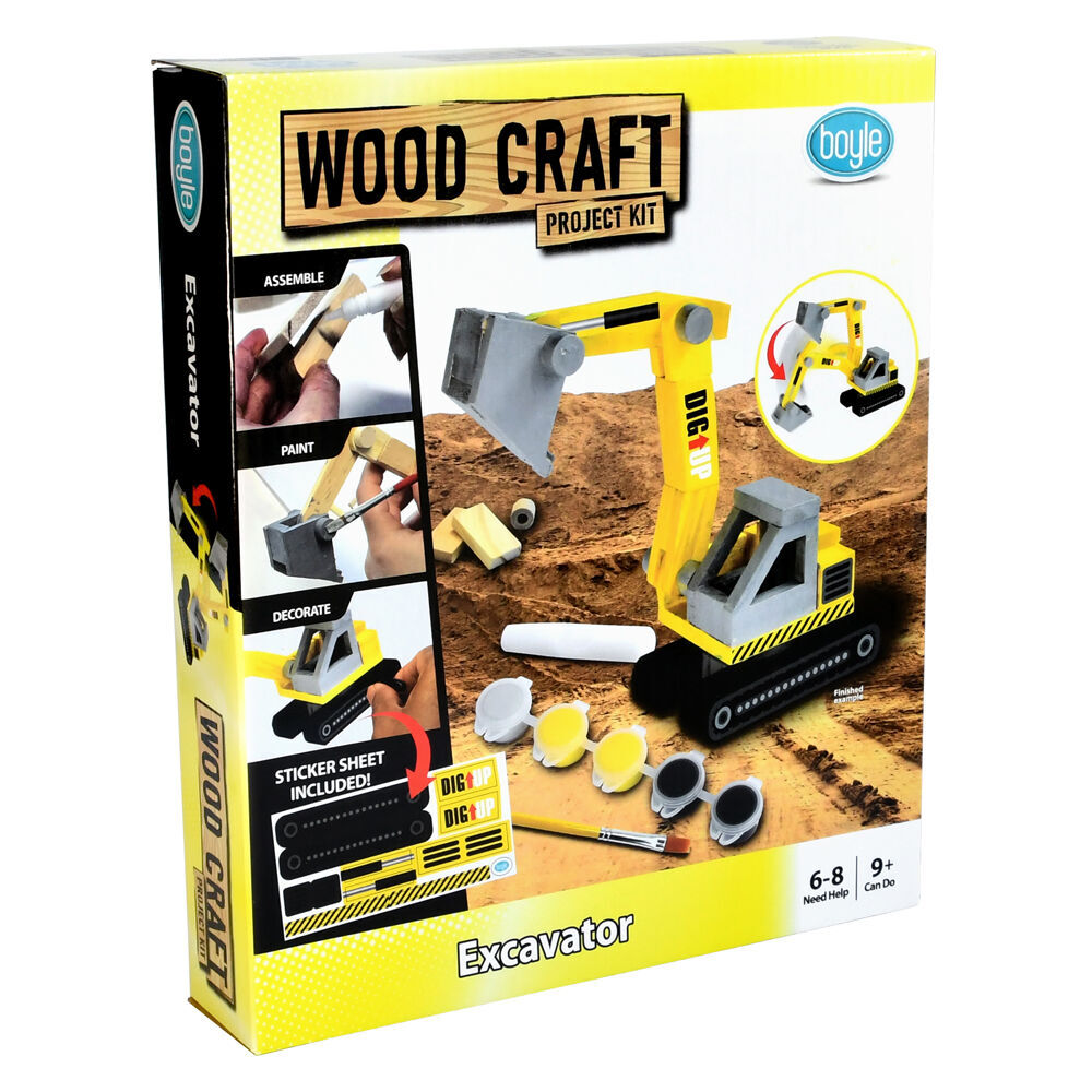Boyle Wood Craft Project Kit Excavator Kids/Children DIY Build Activity 9y+ (3 Pack) — image 8