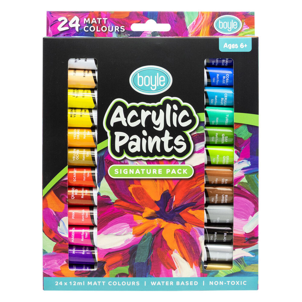 Boyle 24PK Boyle Acrylic Paints Colour Set Signature Pack Non-Toxic/Water Based 6y+ (2 Pack) — image 2