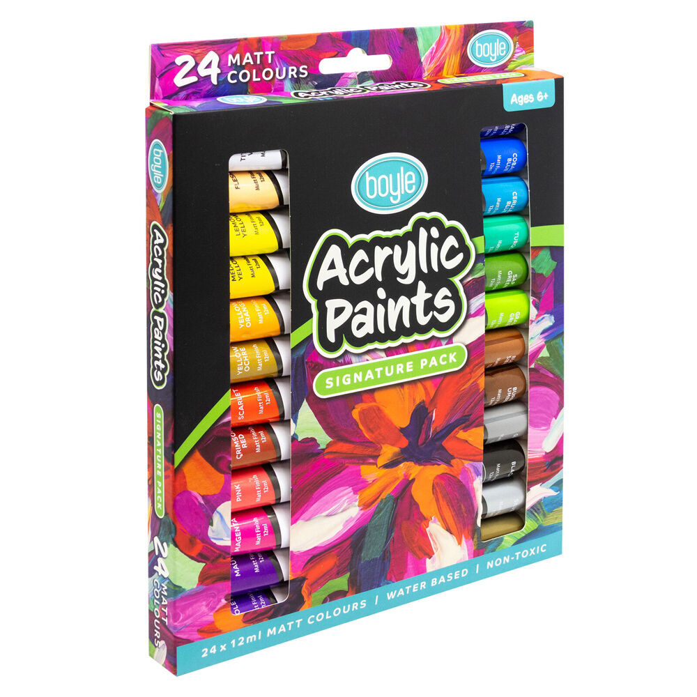 Boyle 24PK Boyle Acrylic Paints Colour Set Signature Pack Non-Toxic/Water Based 6y+ (2 Pack) — image 3