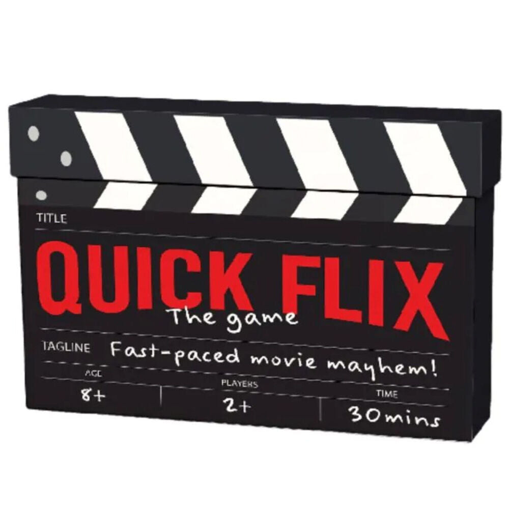 Boxer Gifts Quick Flix Box & Cards Movie Trivia Card Game 15x9cm Black 12y+