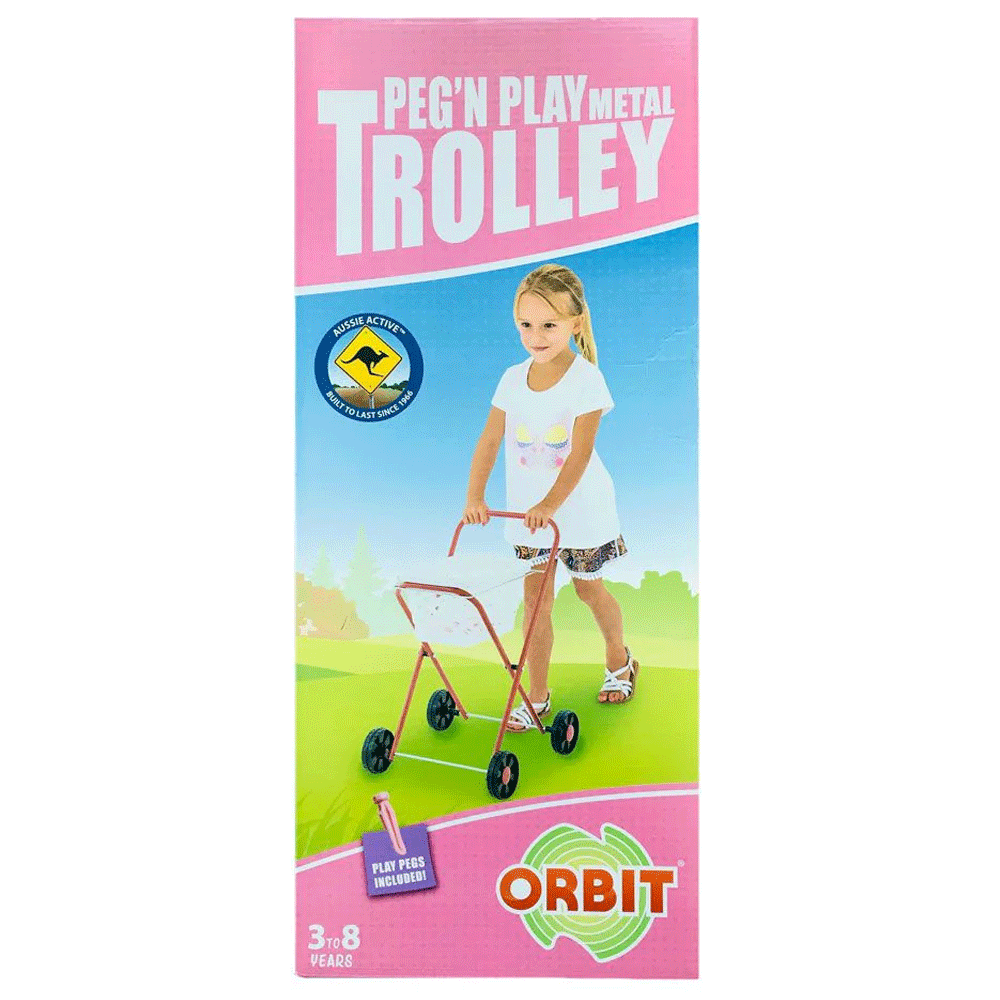 Orbit Metal Clothes Trolley & Basket Pretend Play Kids/Childrens Toy 3+