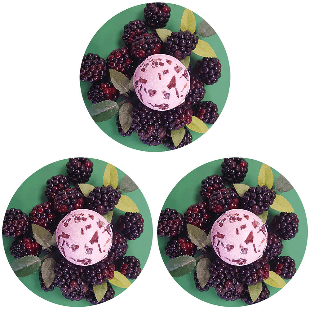 Bomb Cosmetics Blackberry Bath Bomb Creamer Body Fragrance Bathing Tub Fizzy (3 Pack)