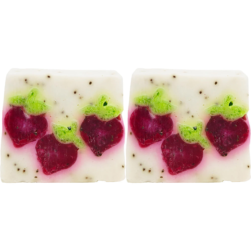 Bomb Cosmetics Berry Bar Scented Bath Soap Slice Shower Skin Body Fragrance (2 Pack)