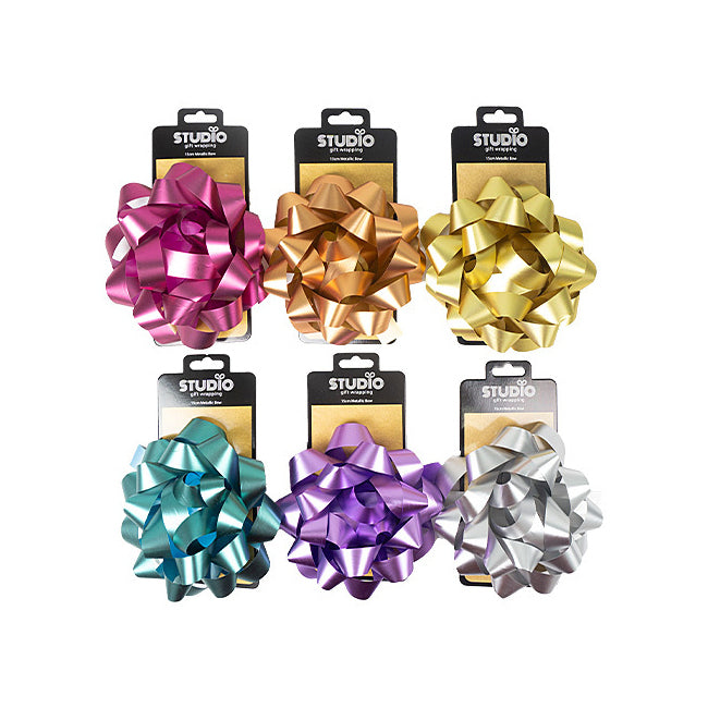 Studio Gift Wrapping 15cm Metallic Matt Bow Home Party Decor Assorted Colours — image 2