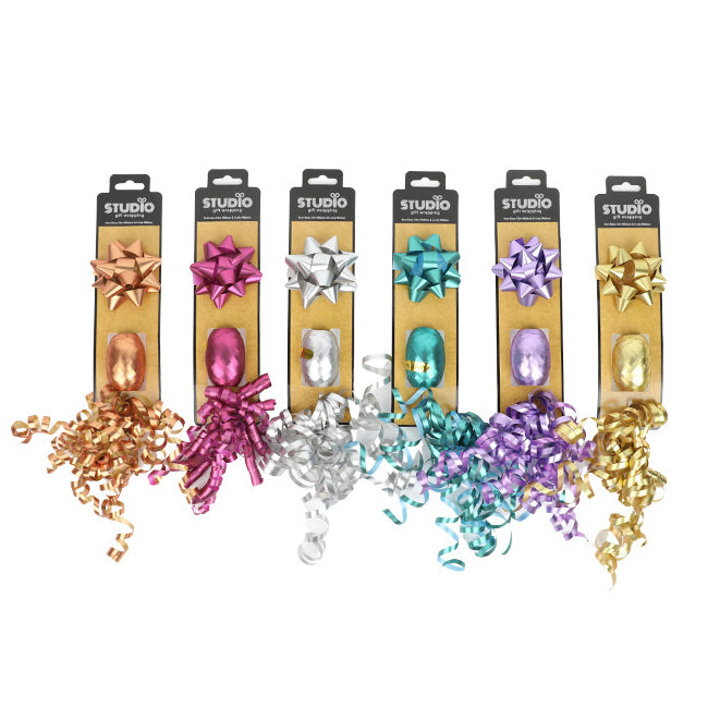 Studio Gift Wrapping Metallic Matt Gift Wrapping Set Assorted Decoration (12 Pack)