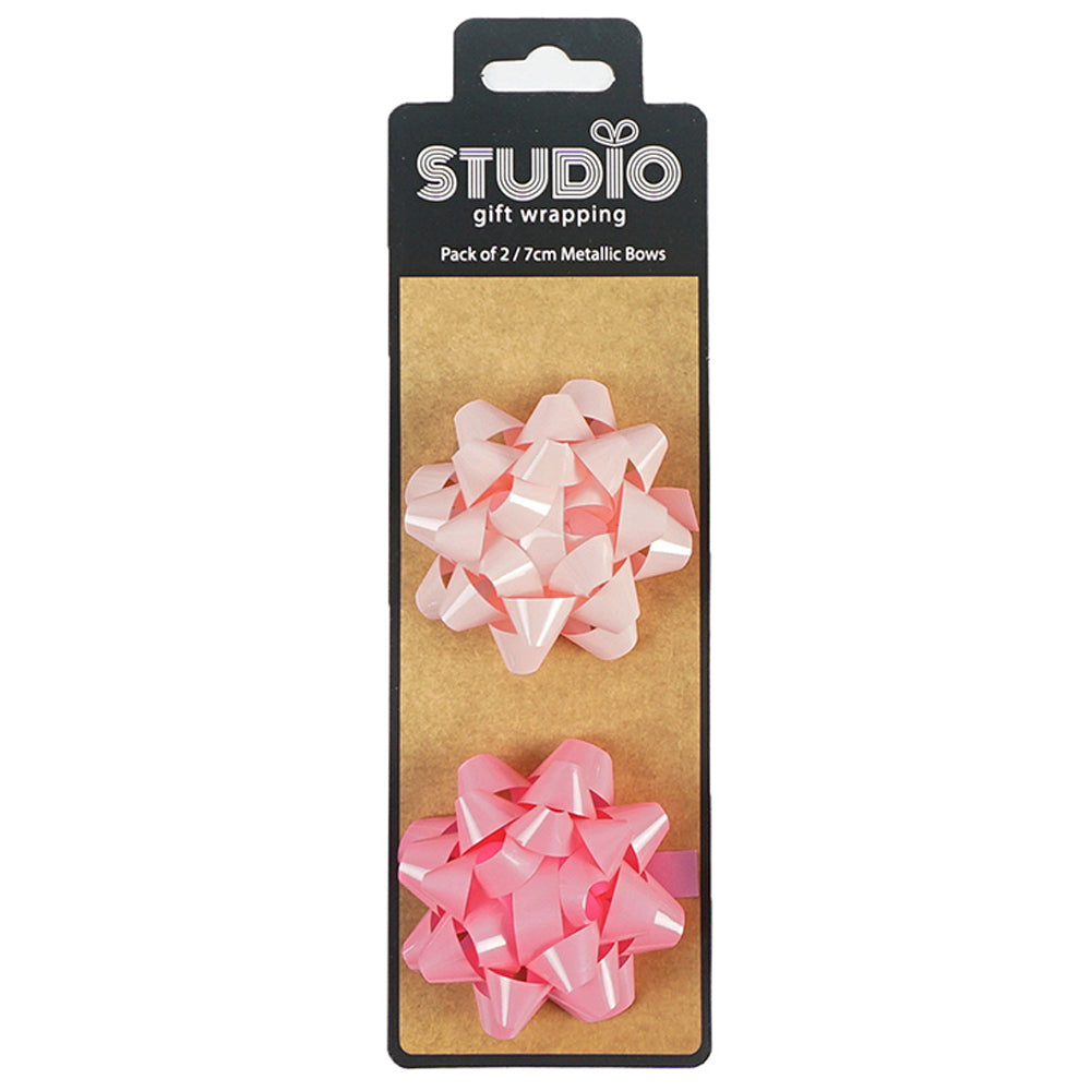Studio Gift Wrapping 7cm Metallic Gift Bows Home Party Decor Assorted (2 Pieces)