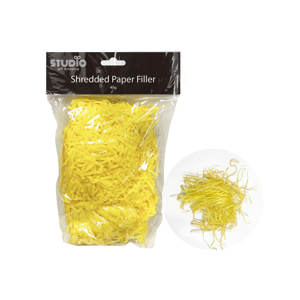 Studio Gift Wrapping 40G Filler/Shredded Paper Yellow Present Decor (12 Pack) — image 3