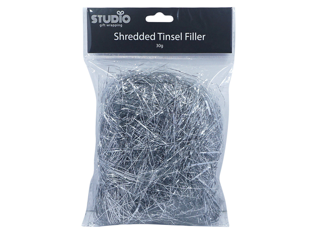 Studio Gift Wrapping 30G Filler/Shred Tinsel Silver Decoration Present Decor