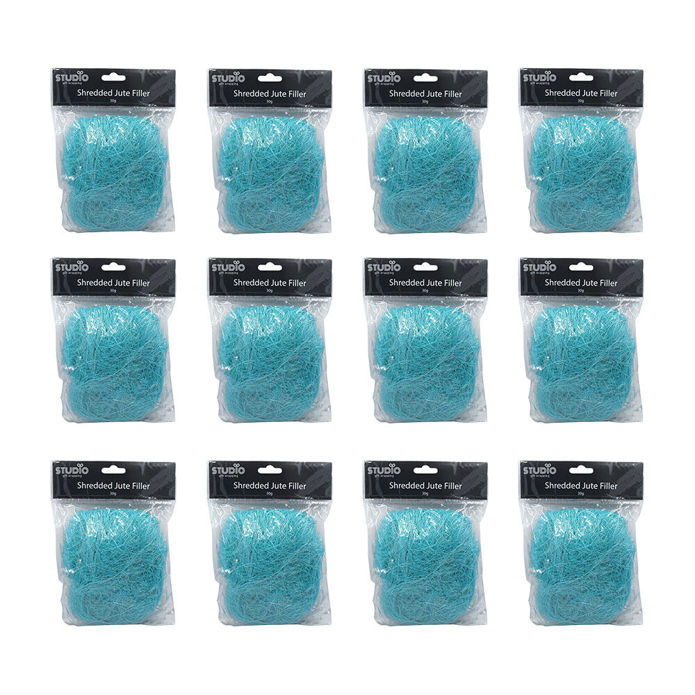 Studio Gift Wrapping 30g Filler/Shredded Jute Blue Decoration Present Decor (12 Pack)