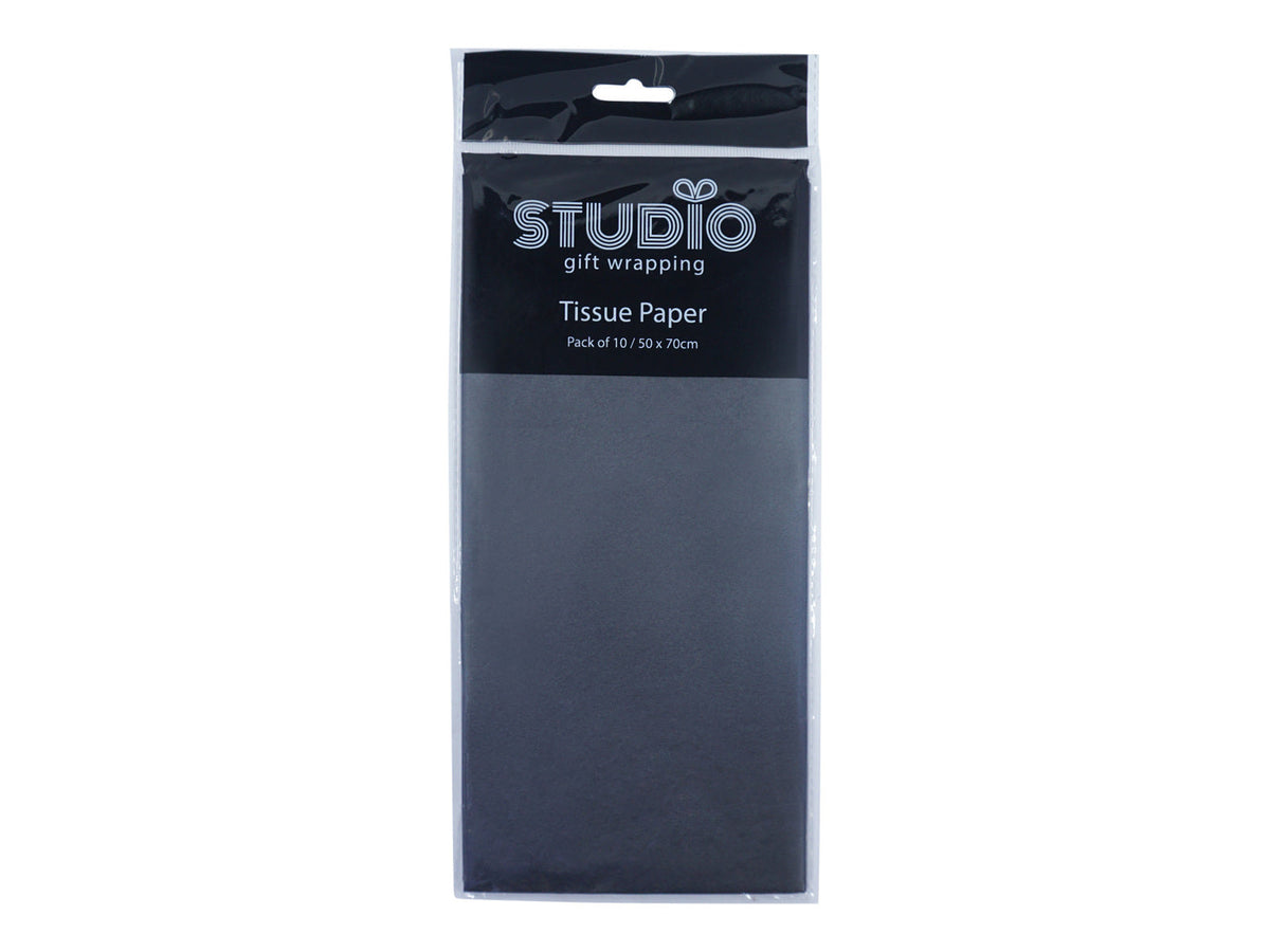 Studio Gift Wrapping Tissue Paper 50x70cm Decoration Present Decor (10 Pieces) — Black