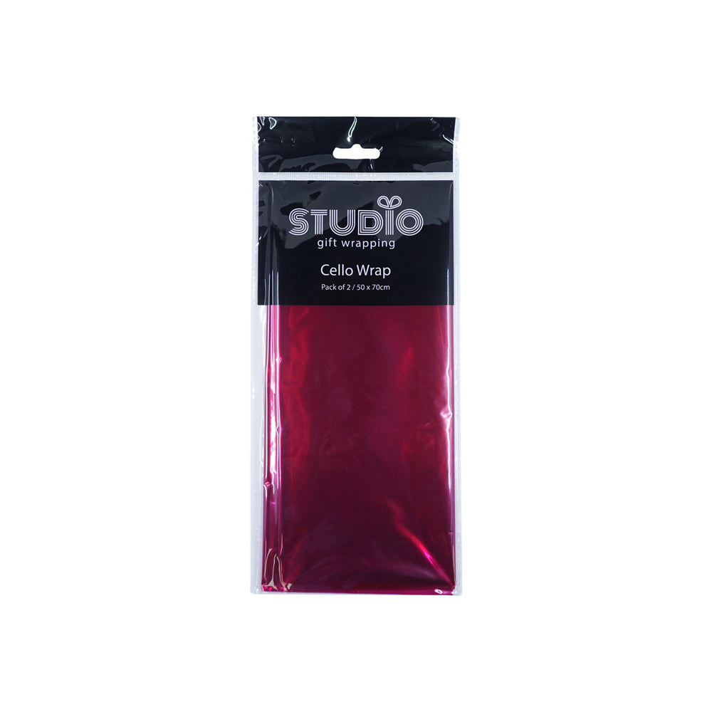 Studio Gift Wrapping Cello Wrap 50x70cm Pink Decoration Present Decor (24 Pieces)