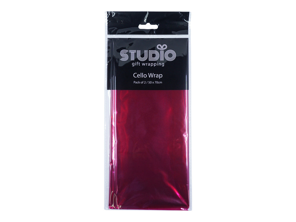 Studio Gift Wrapping Cello Wrap 50x70cm Decoration Present Decor (2 Pieces) — Pink
