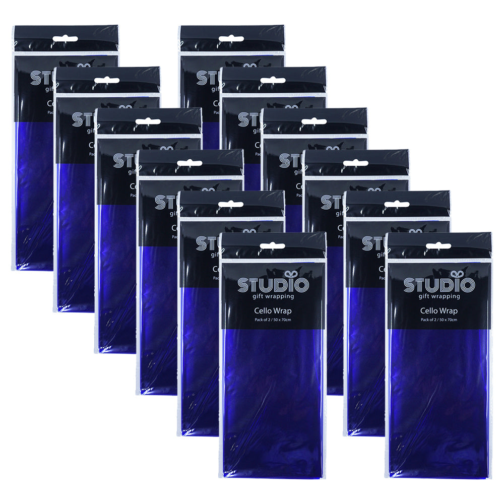 Studio Gift Wrapping Cello Wrap 50x70cm Blue Party Decor Decoration (24 Pieces)