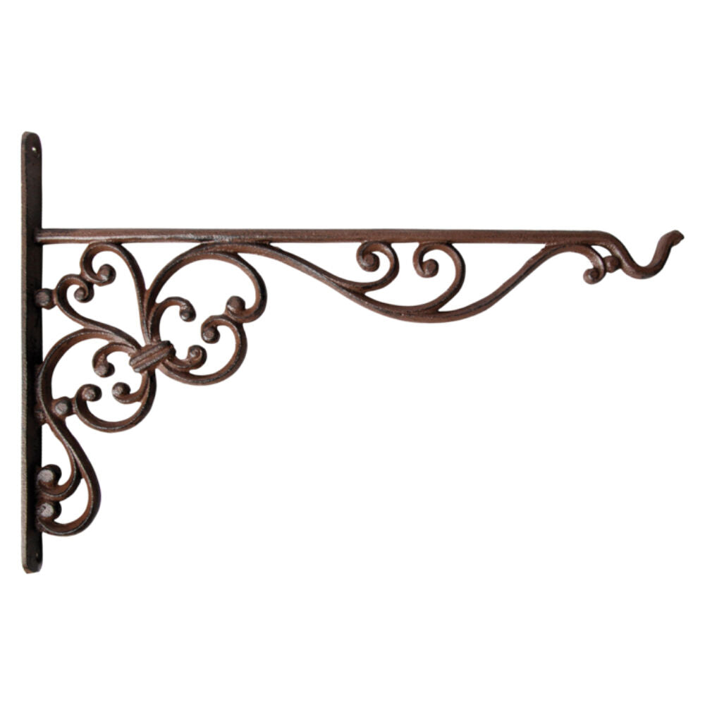 Esschert Design Cast Iron Hanging Basket Hook Outdoor Decor Large Brown (2 Pack)