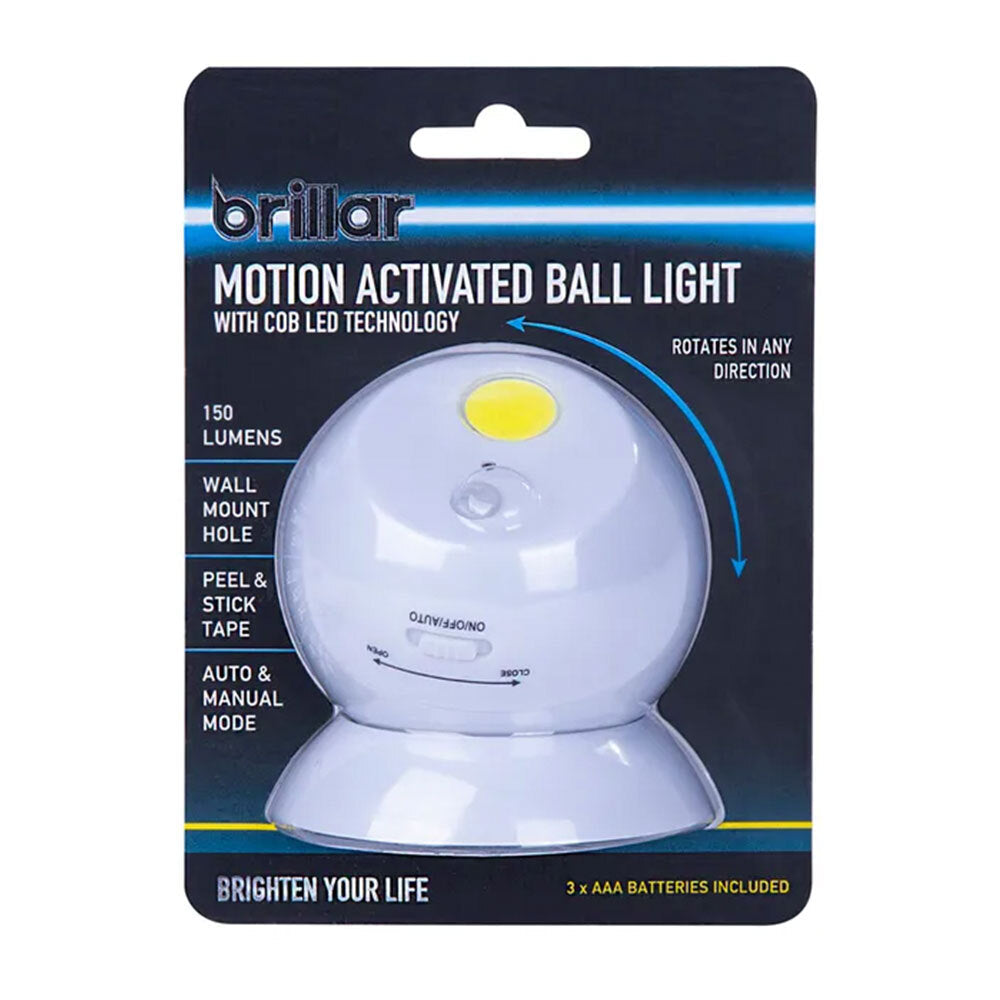 Brillar Motion Activated Battery Wall Mount Ball Light w/ Cob LED Technology — image 2