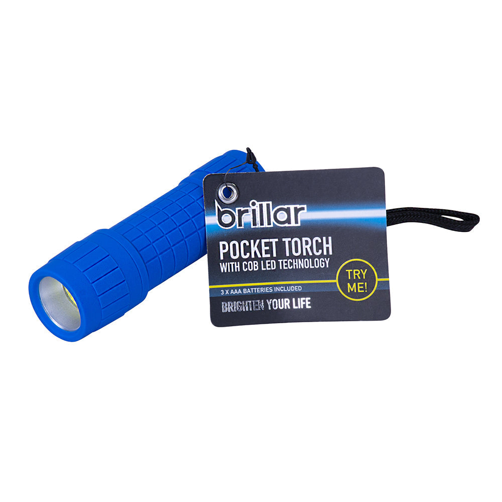 Brillar LED Rubber Battery Operated Camping/Hiking Flashlight Pocket Torch Asstd — image 2
