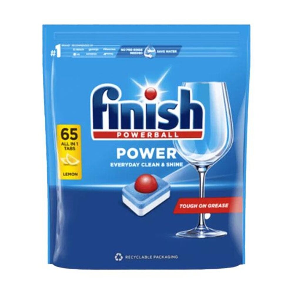 Finish All In 1 Powerball Dishwasher Cleaning Tablets Lemon (65 Pieces)