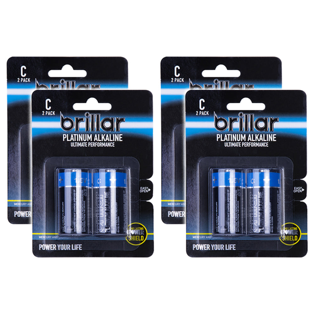 Brillar 2pc Brillar C LR14 1.5v Platinum Alkaline Batteries - Blue (4 Pack)