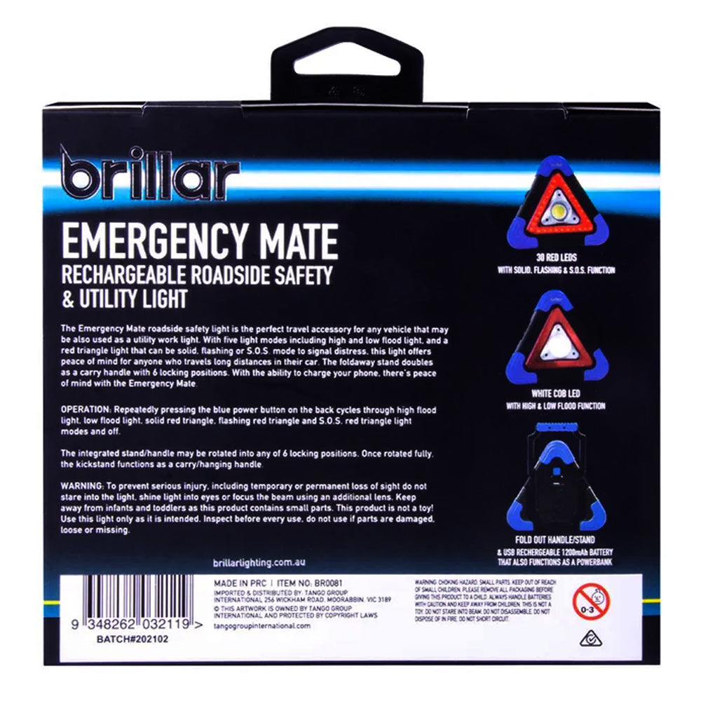 Brillar Emergency Mate 18.8cm Rechargeable Roadside/Utility Light Hazard Torch — image 6
