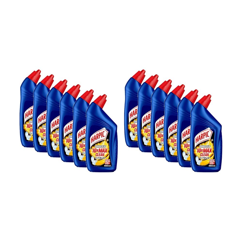 Harpic Liquid Toilet Bowl Disinfectant Cleaner Power Plus 450ml (12 Pack)