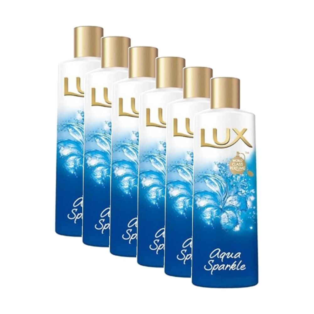Lux Hydrating Body Wash Lotion Aqua Sparkle Blue Peony 250ml (6 Pack)