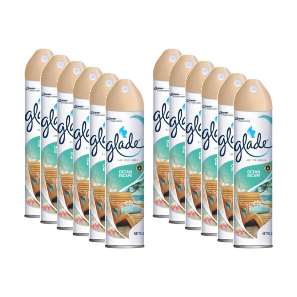 Glade Fresh Air Freshener Scented Spray Miist Ocean Escape 225ml (12 Pack)