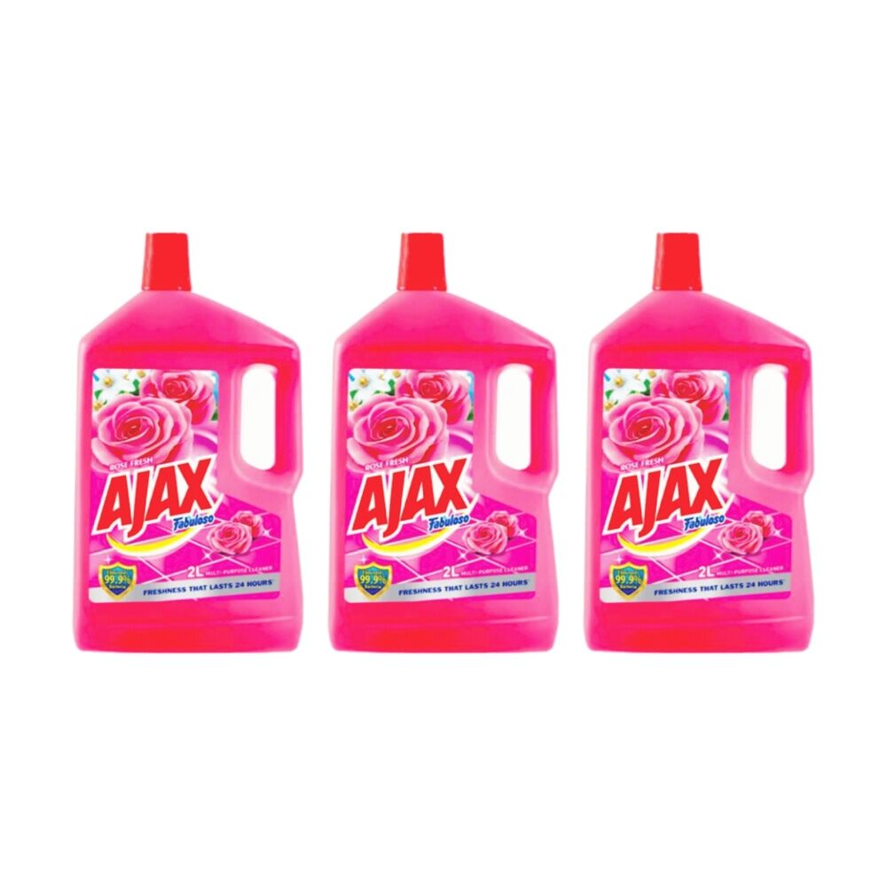 Ajax Fresh Scent Anti Bactieral Multi-Purpose Floor Cleaner Rose 2L (3 Pack)