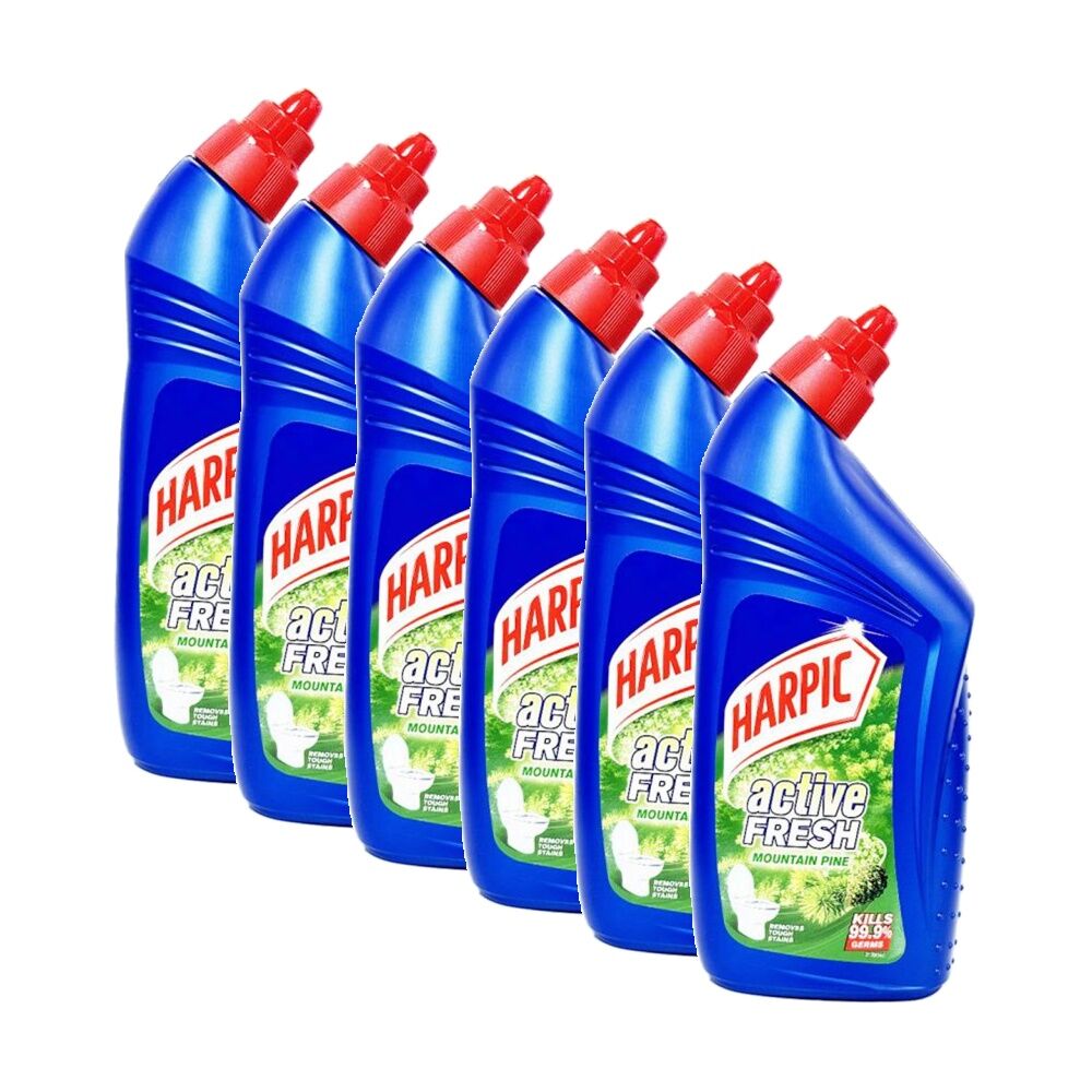 Harpic Liquid Toilet Bowl Disinfectant Cleaner Mountain Pine 500ml (6 Pack)