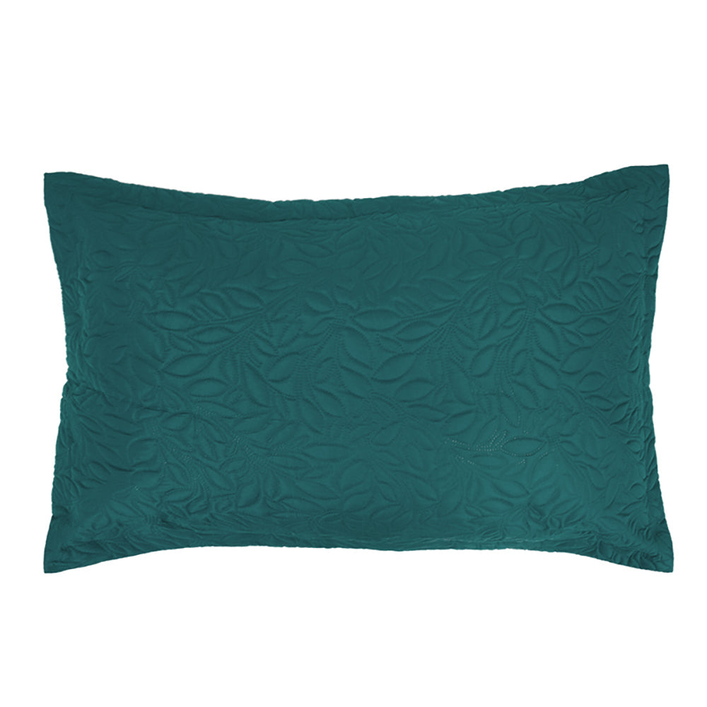 Bambury Single/Double Bed Botanica Coverlet Set Embossed Home Bedding — Teal