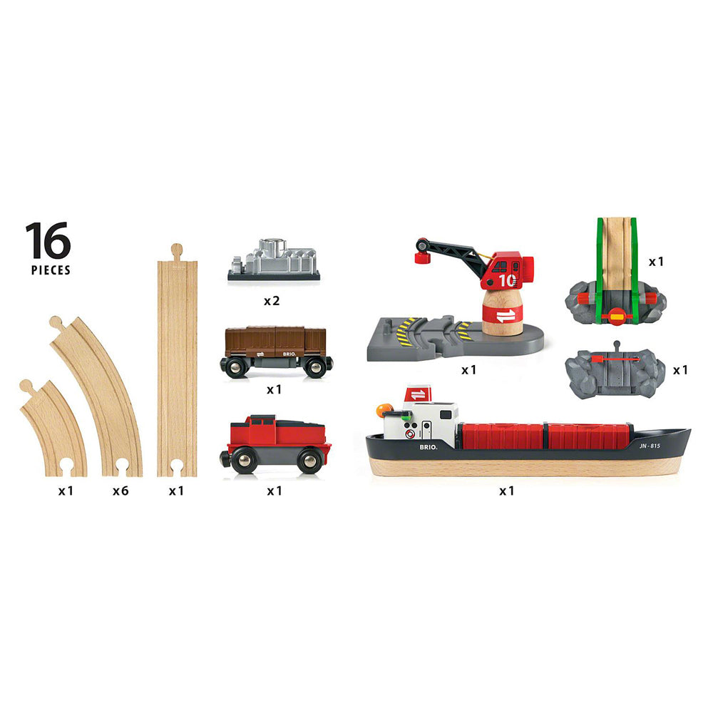 Brio Cargo Harbour Set Kids/Childrens Interactive Pretend Play Toy 3y+ (16 Pieces) — image 2