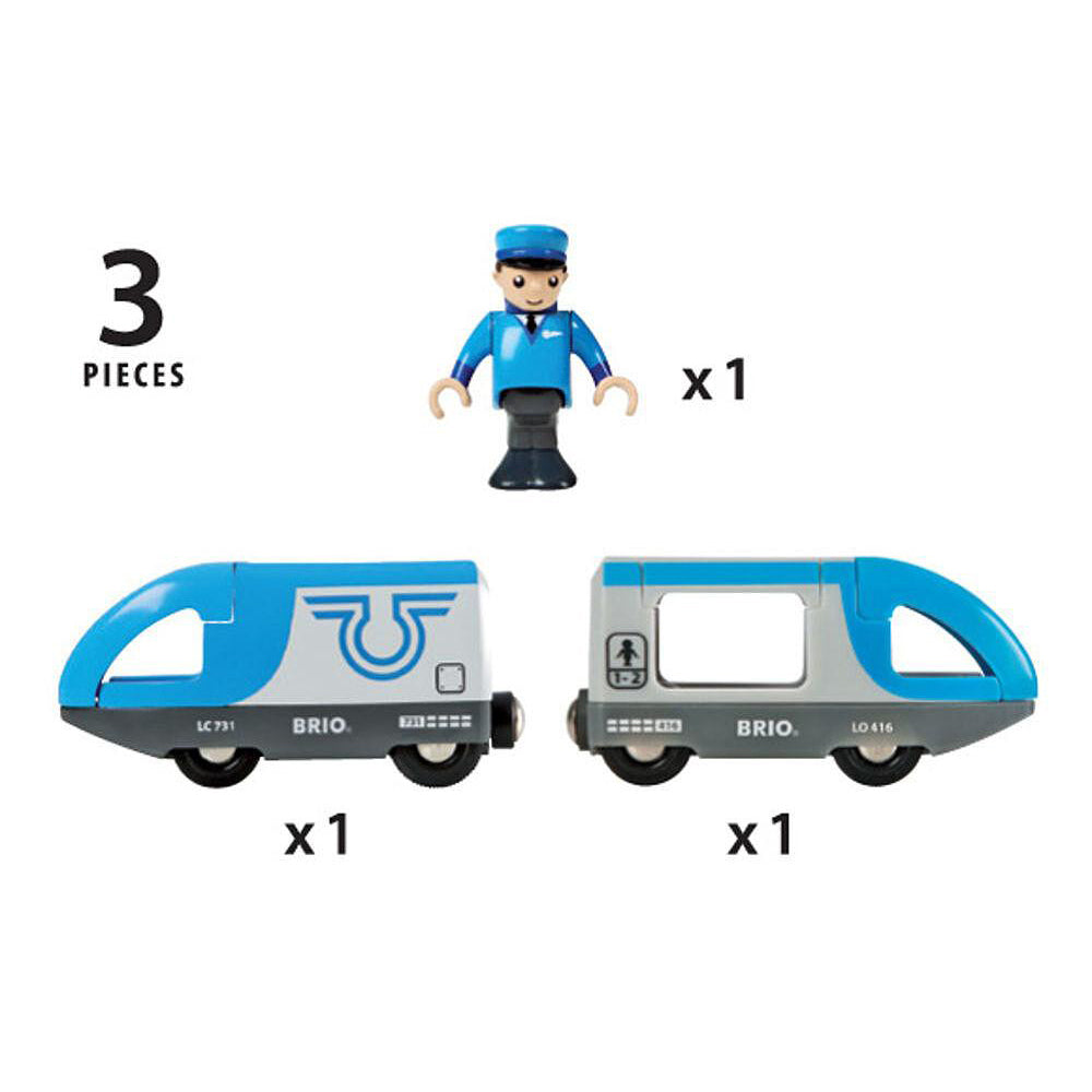 Brio Travel Battery Train Kids/Childrens Interactive Pretend Play Toy 3y+ (3 Pieces)